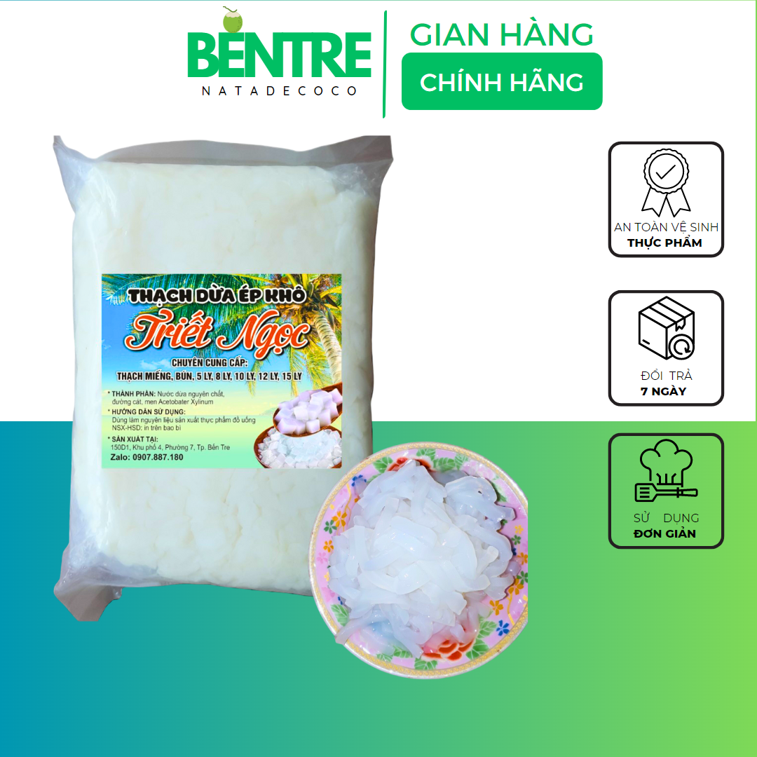 1kg thạch dừa dạng sợi bún - tặng hương