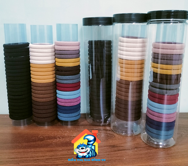 Set 20 dây cột tóc trơn co giãn mềm mại phong cách Hàn Quốc - Ống 20 dây buộc tóc cho nữ tặng kèm hộp