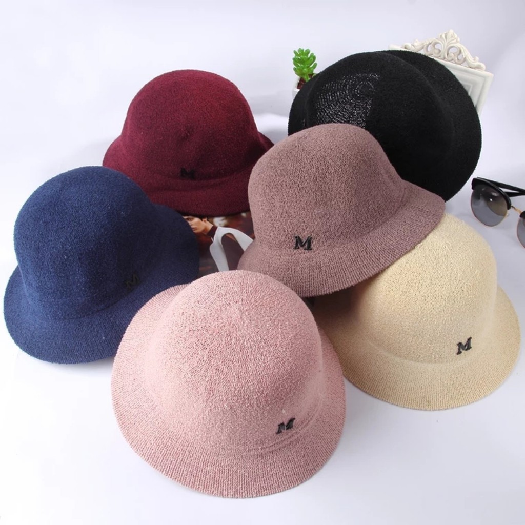 Mũ cóiFREESHIPNón cói chữ M Hàn Quốc T2