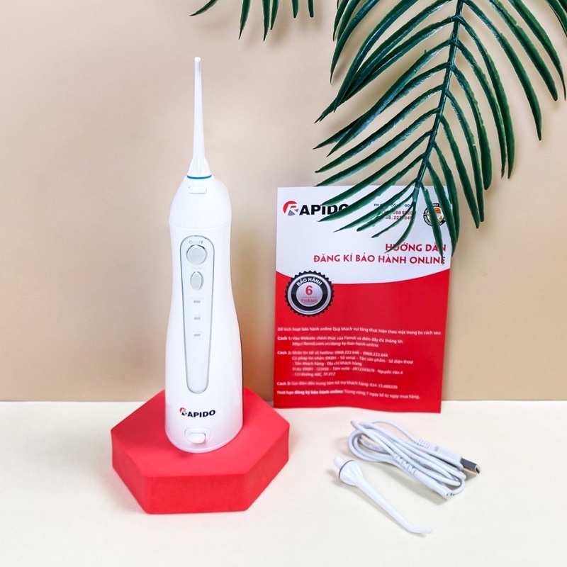 Tăm nước cầm tay rapido vệ sinh răng miệng công nghệ đức rwg150,rwb150 - chính hãng bảo hành 12 tháng
