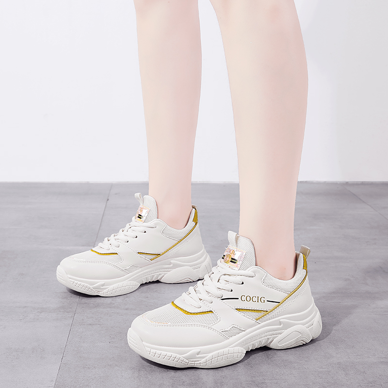 Giày thể thao nữ 5cm l Sneaker nữ thể thao l giày nữ phản quang l giày nữ trắng - 9239