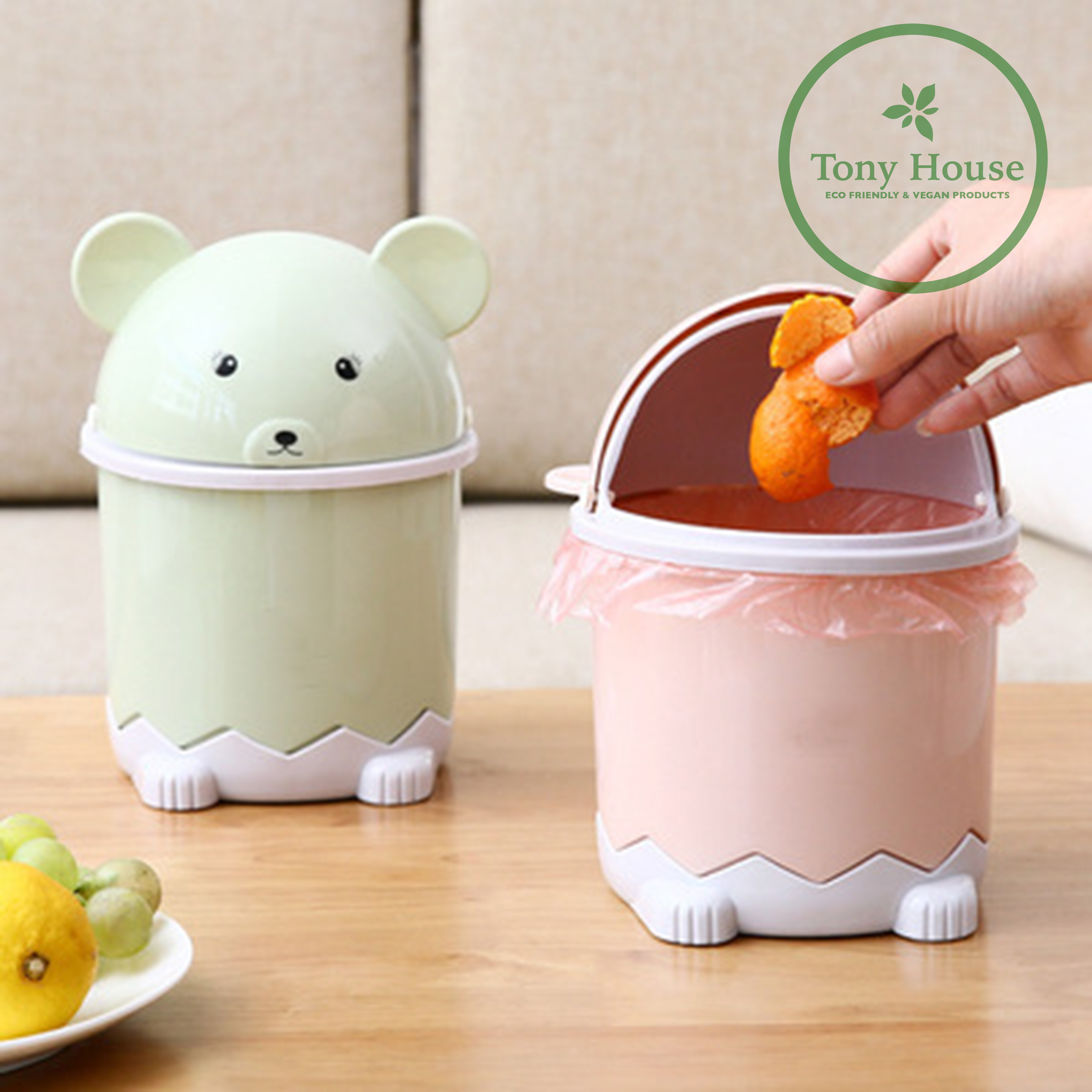 Thùng rác mini để bàn hình gấu dễ thương