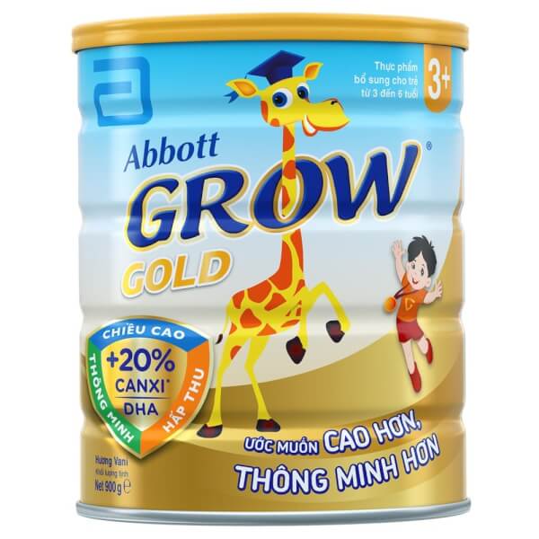 Chính hãng Abbott Grow Gold 3+ 900g hương Vani 3-6 tuổi