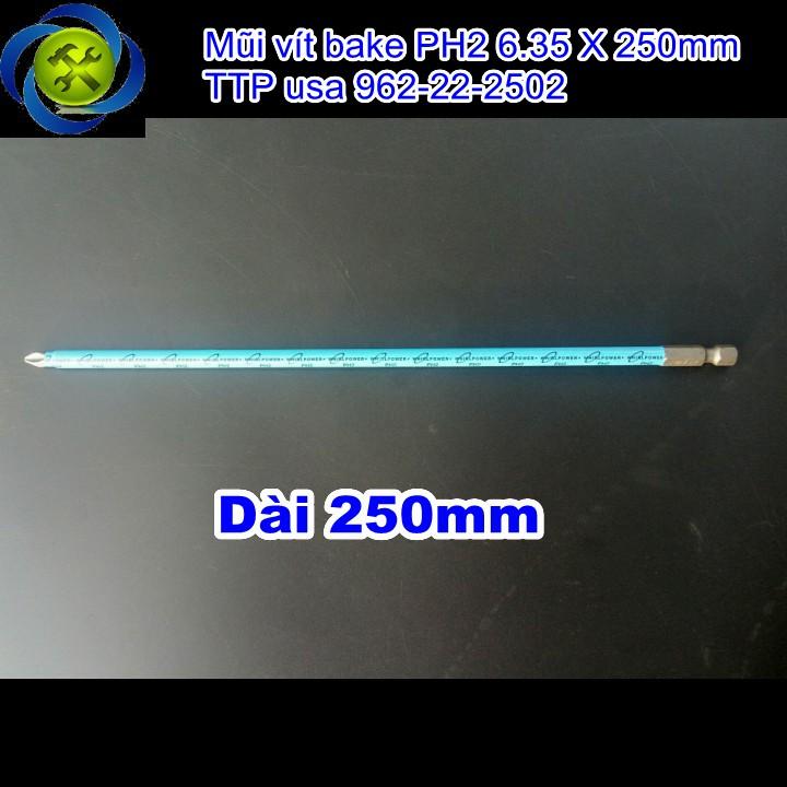 Mũi vít bake ph2 6.35 x 250mm ttp usa 962-22-2502