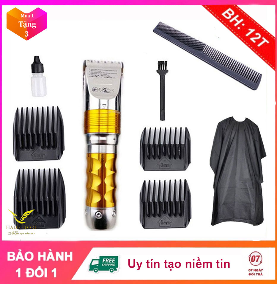 Tông Đơ Hớt Tóc Chuyên Nghiệp Cho Salon HUAERBO F10 TẶNG PIN SƠ CUA 2200 mAh + Áo Choàng +Lược Cắt Tóc Tiện Lợi