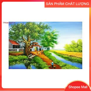 Tranh thêu chữ thập Quê hương yên bình LV3049 kích thước 84*57cm