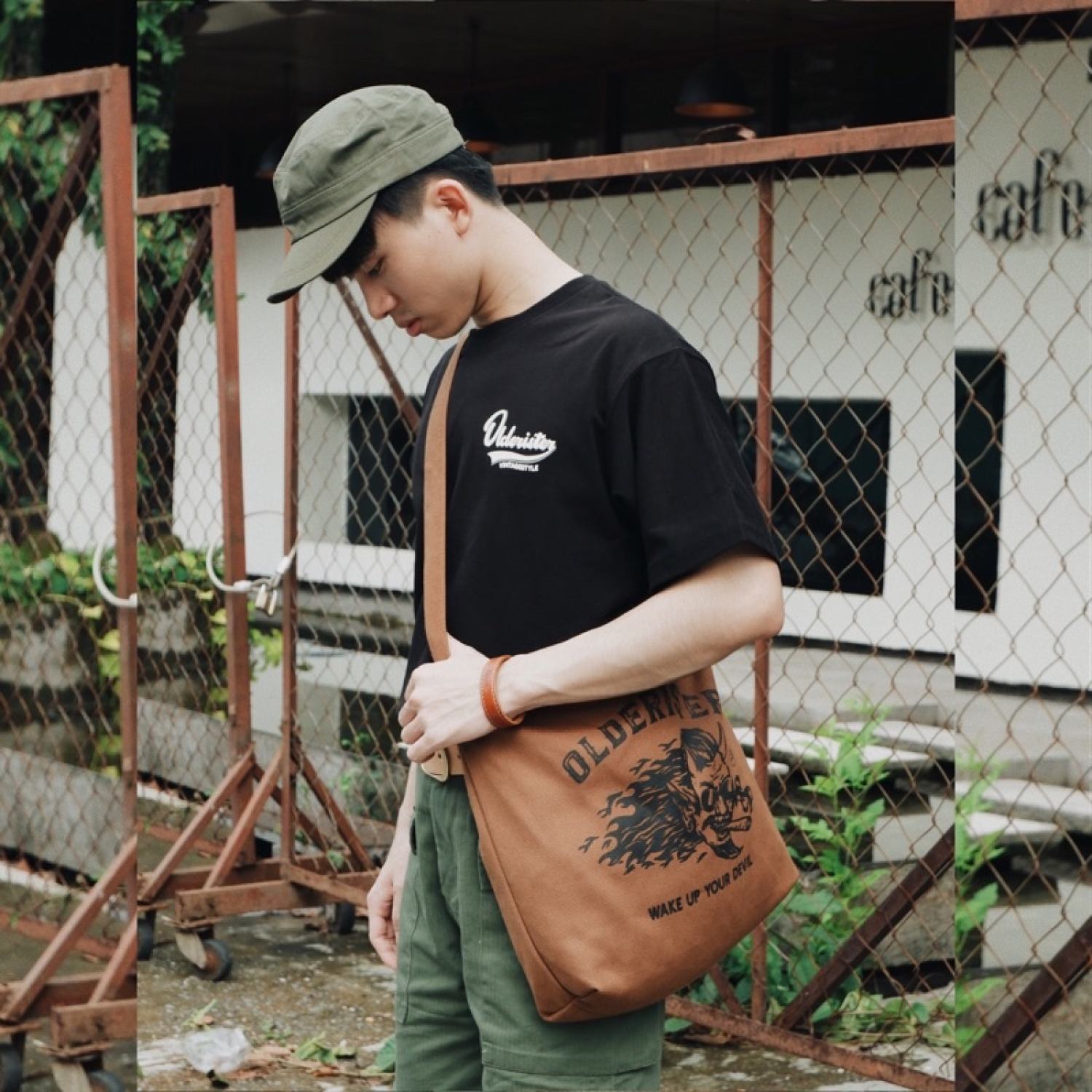 Túi Tote vải canvas đeo chéo, đeo vai nam nữ vintage by Olderister Tiệm Cũ Kĩ