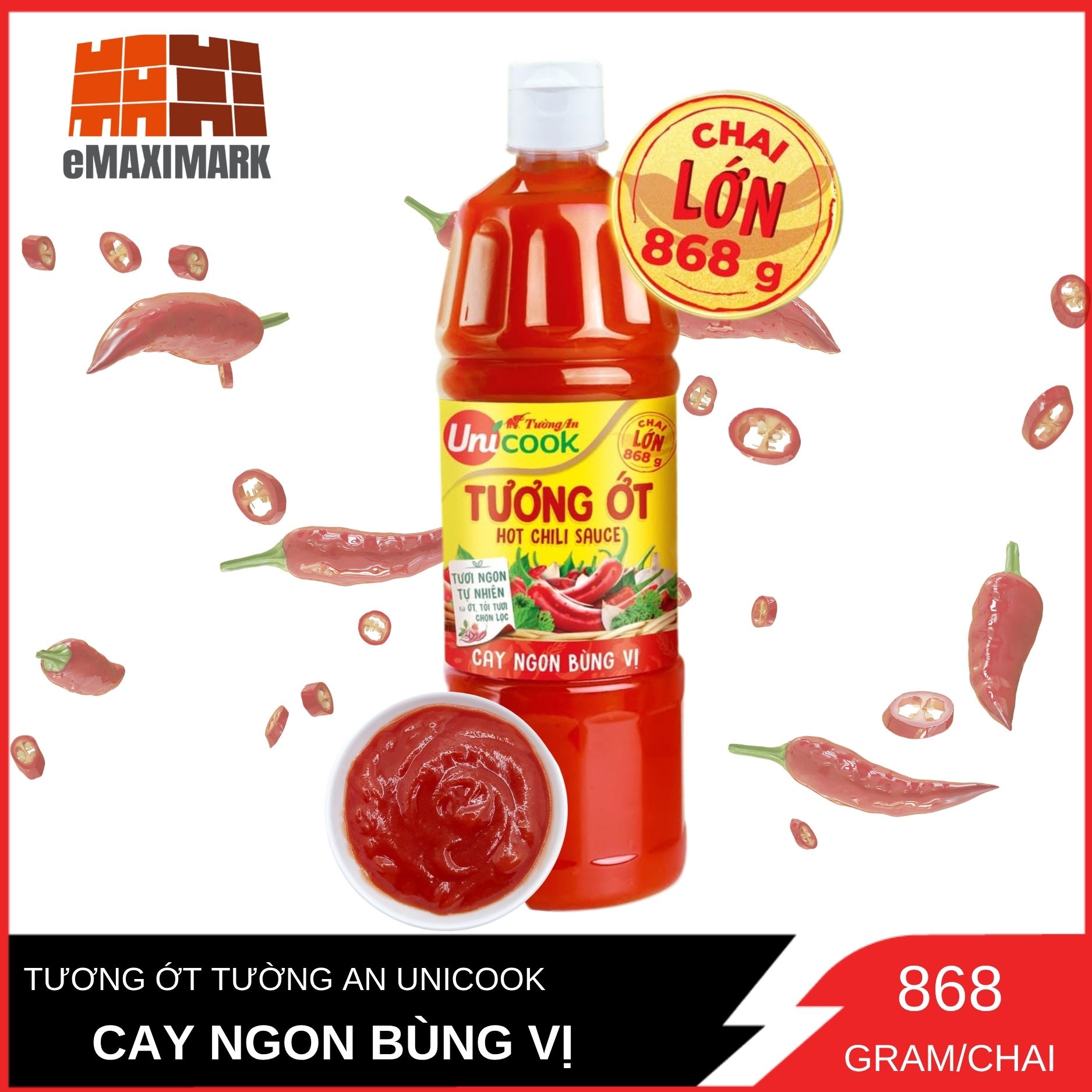 TƯƠNG ỚT TƯỜNG AN UNICOOK 868G/CHAI