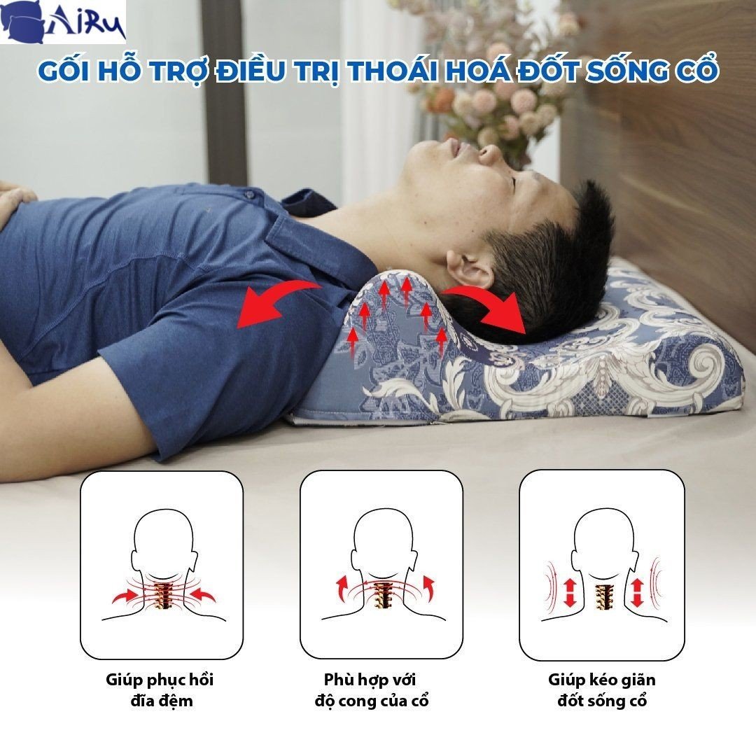 Gối kê cổ thoái hóa đốt sống cổ giảm mỏi vai gáy Yorokobi ,Gối Chống Thoái Hoá Đốt Sống Cổ đau vai gáy, Gối hỗ trợ kê cột sống cổ, Gối kể chống thoái hóa cột sống cổ, phục hồi đĩa đệm,