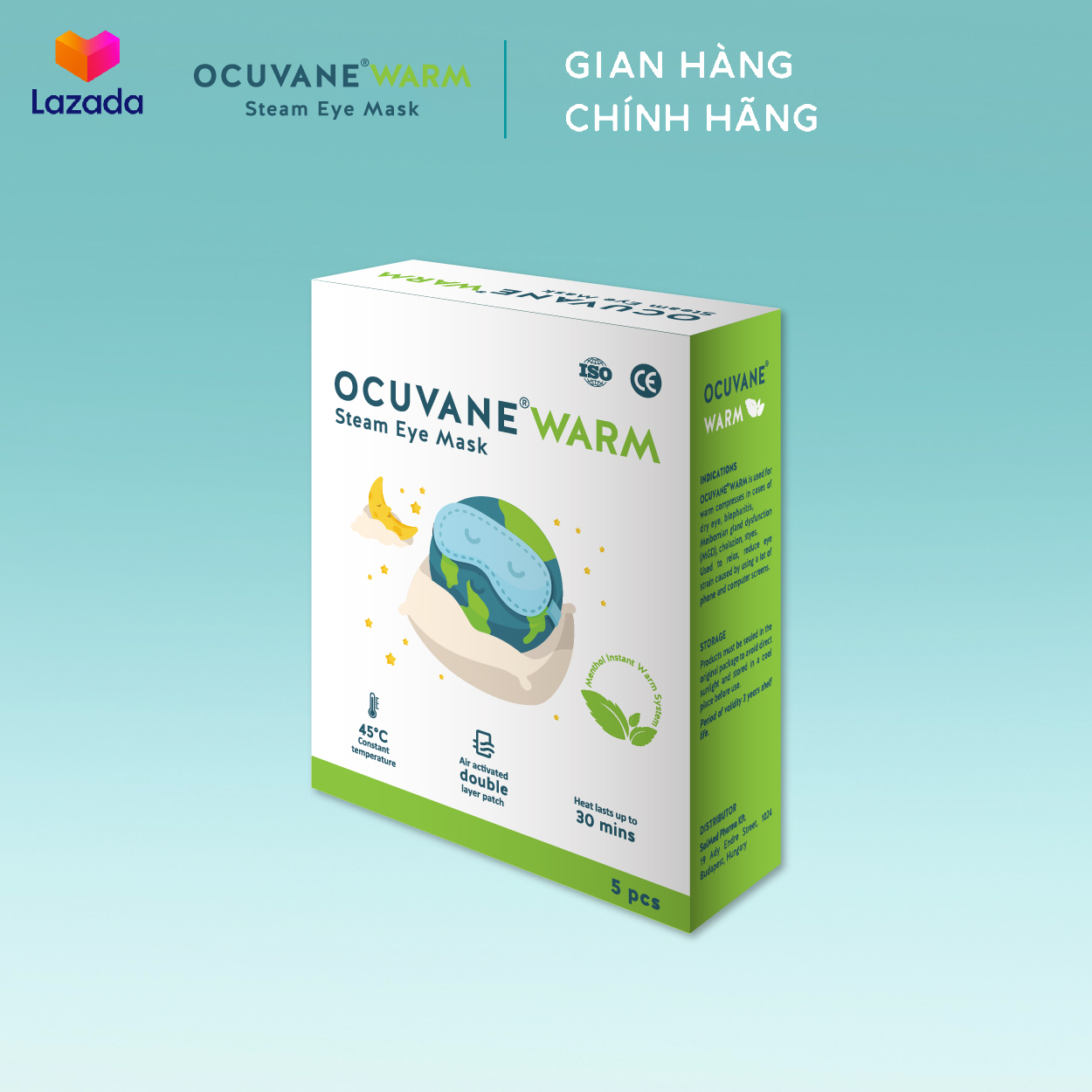 Miếng chườm ấm mắt hơi nước thảo dược Ocuvane Warm