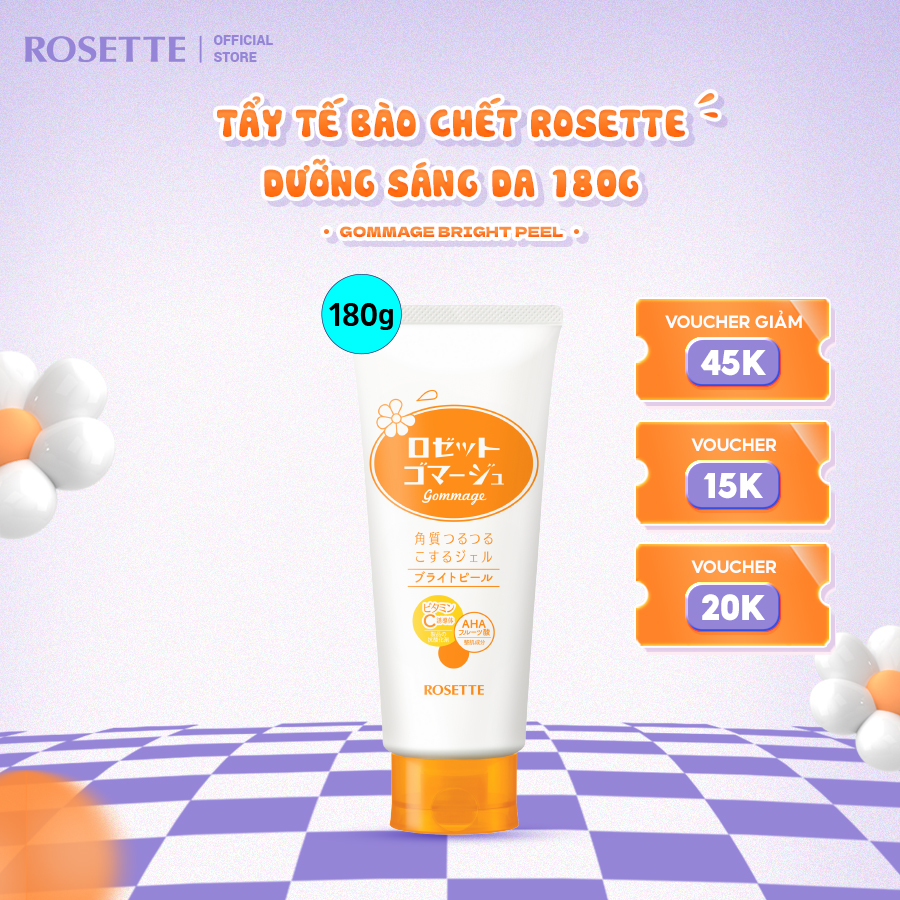 Tẩy Tế Bào Chết Rosette Dưỡng Sáng Da Gommage Bright Peel 180G