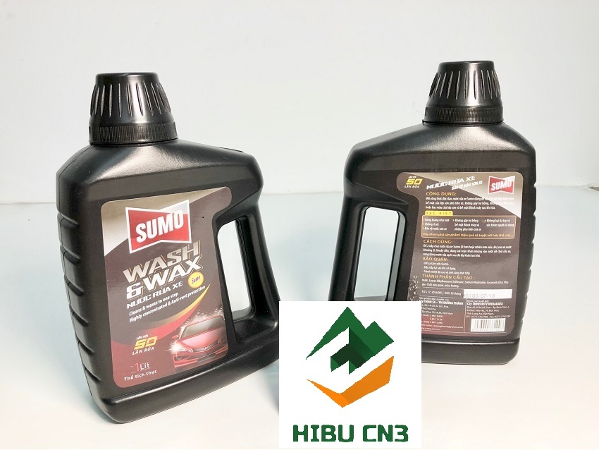 Nước rửa xe bảo vệ màu sơn xe sumo wash & wax 1 lít