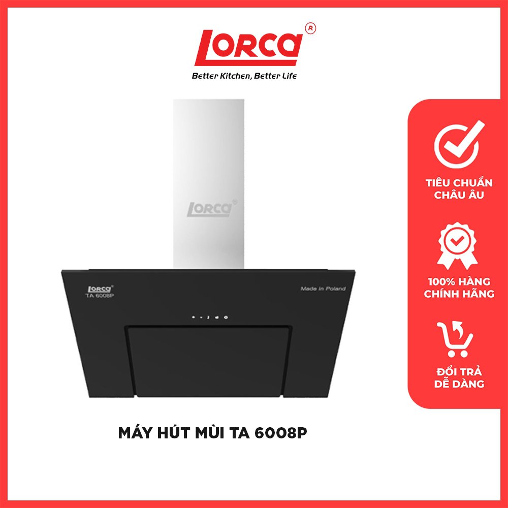 [FREESHIP] Máy Hút Mùi Bếp Kính Phẳng Lorca TA-6008P/70 Thiết Kế Sang Trọng, Không Gây Tiếng Ồn, Mang Lại Không Khí Sạch Sẽ Và Thoáng Mát, Sạch Dầu Mỡ Khi Đun Nấu LC29 - Lorca