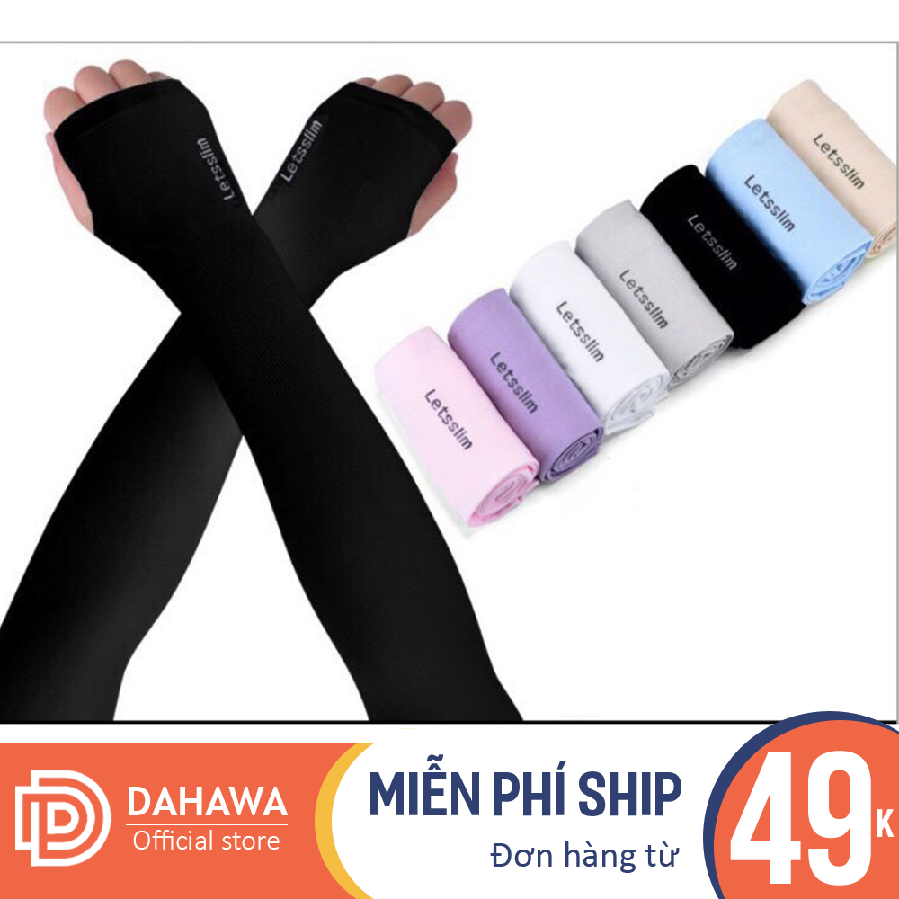 (Có video) Găng tay, ống Tay Chống Nắng Hàn Quốc Let's Slim chống nắng nam nữ xỏ ngón dài,thể thao cao cấp vải Aqua siêu mát chống tia UV hiệu quả