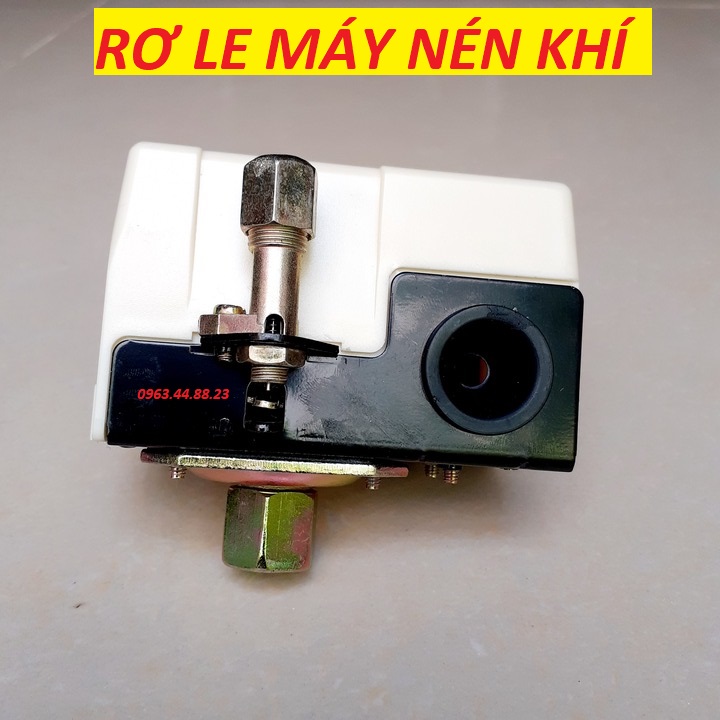 RƠ LE MÁY NÉN KHÍ 1 CỔNG GIÁN TIẾP(TRẮNG) REN TRONG l Công tắc áp suất máy nén khí / Rơ le hơi máy nén khí chạy dây curoa