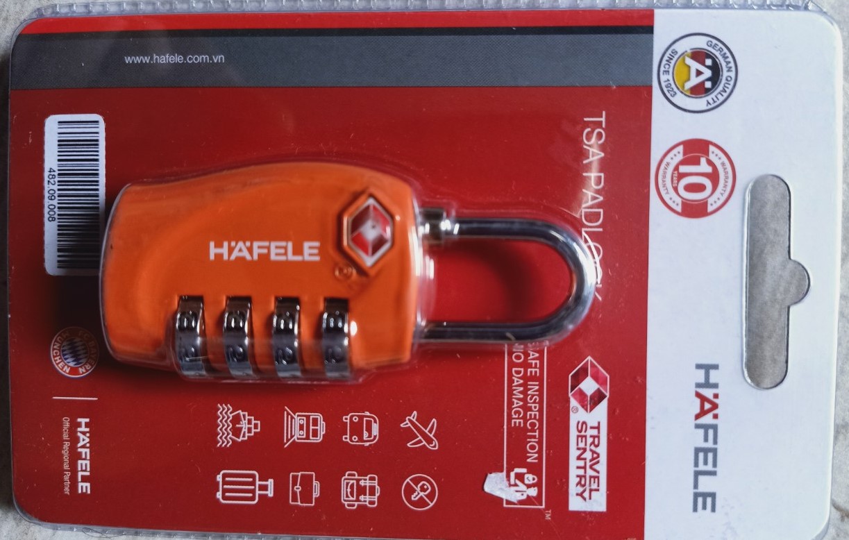 [HCM]Khóa số vali túi du lịch locker Hafele chuẩn TSA dạng khóa bộ 4 số xoay cực an toàn dễ sử dụng