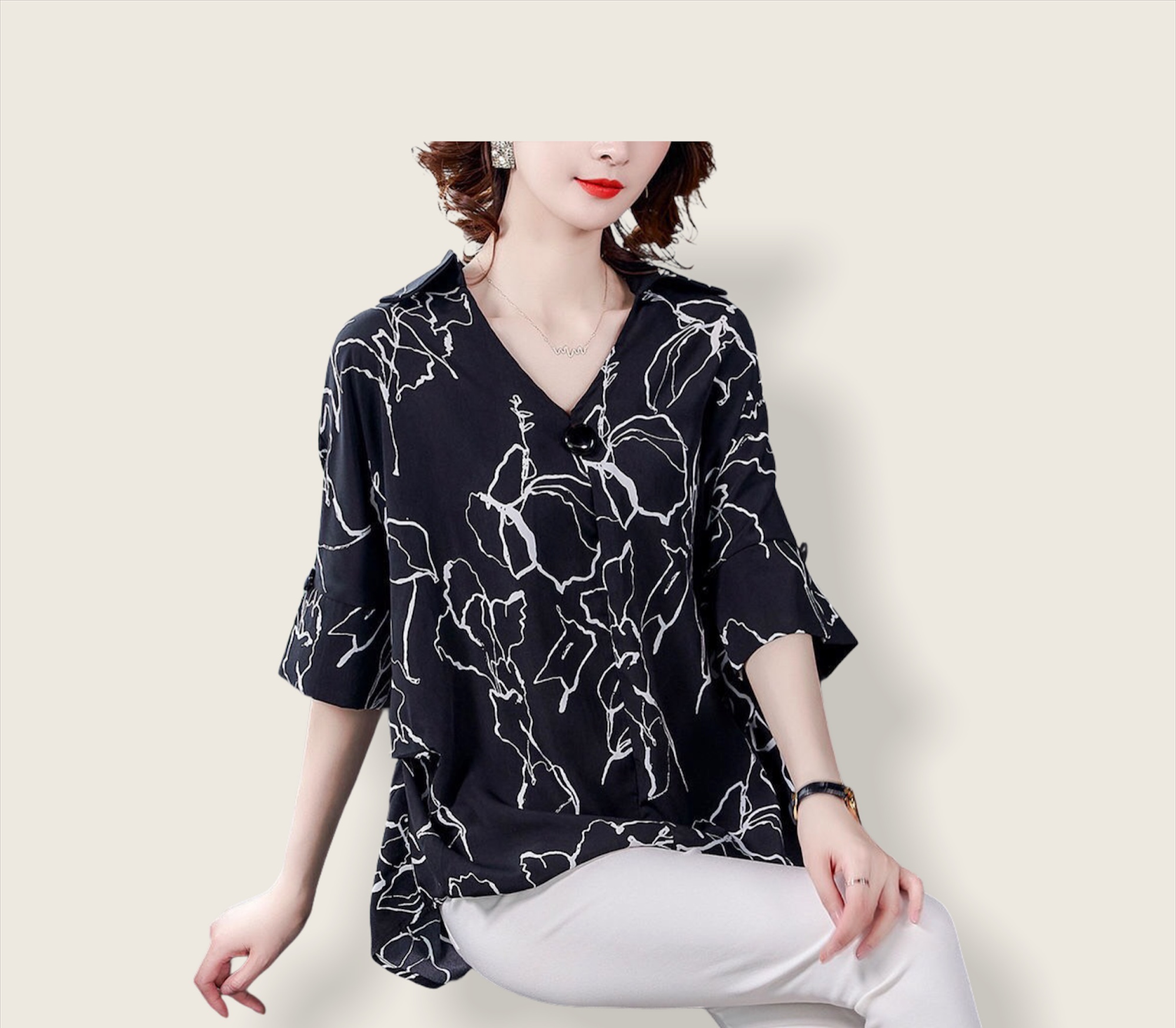 Ao lụa trung niên cao cấp thời L79-621