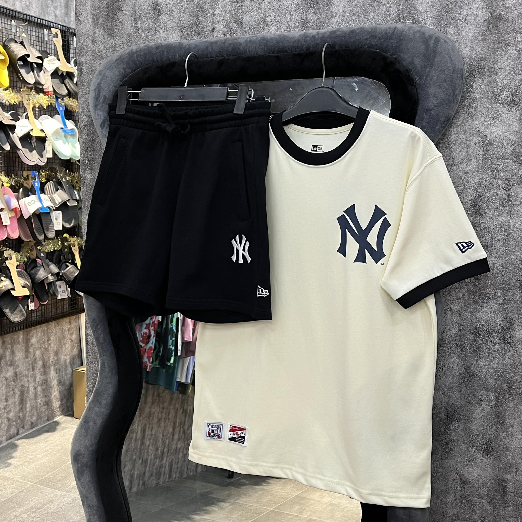 Set áo trắng viền & quần chính hãng ny shop xám store