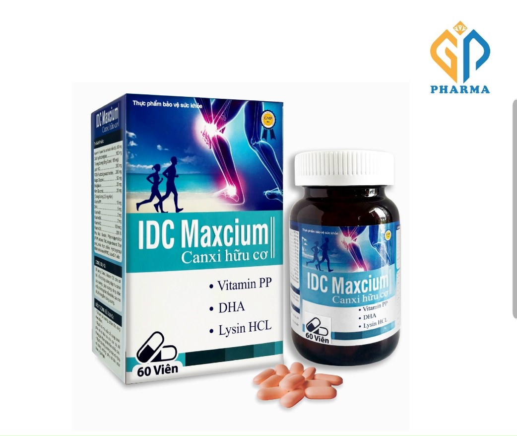 Idc maxcium canxi hữu cơ giảm loãng xương, giúp xương chắc khỏe,tăng phát triển chiều cao