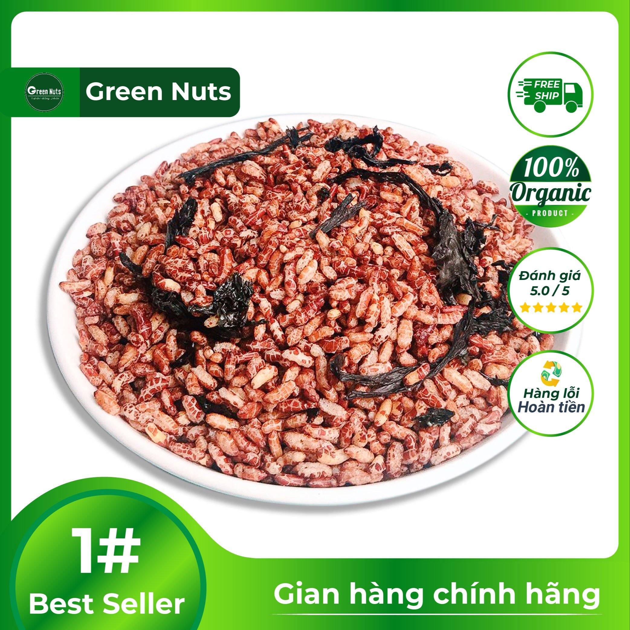 Gạo lứt rong biển sấy giòn ăn liền ăn vặt healthy/ăn vặt mẹ bầu/ăn kiêng/eat clean/keto/ das/low carb