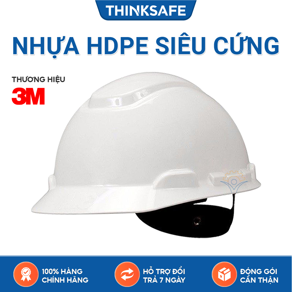 Mũ bảo hộ 3M H701R Nón bảo hộ nhựa HDPE siêu cứng, khóa vặn, dây nón co giãn, lồng nón 4 chấu điều chỉnh được độ cao - Bảo hộ Thinksafe