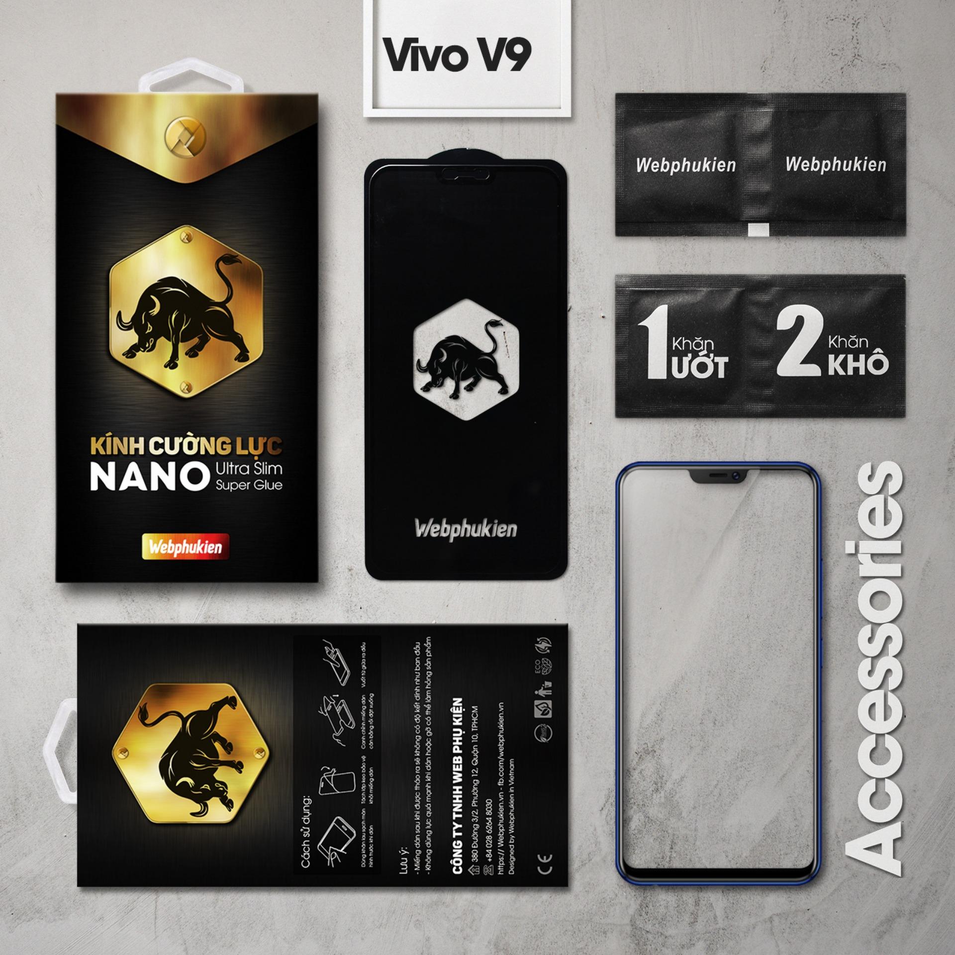 Kính cường lực cho Vivo V9 Full LCD hiệu Webphukien