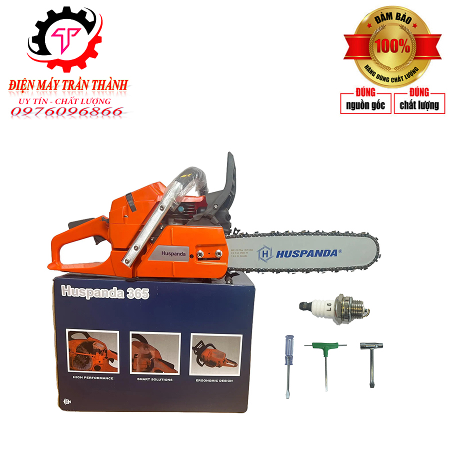 Máy cưa xích huspanda 365 động cơ 2 thì lam 55cm mạnh mẽ model 2024 bảo hành 12 tháng