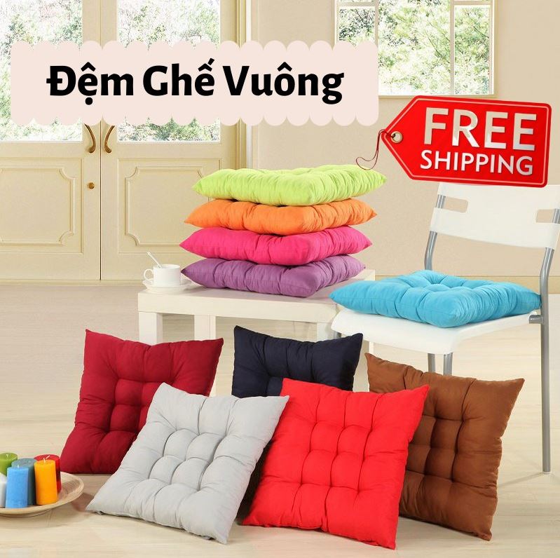 Đệm tròn vuông ngồi bệt kiểu nhật , đệm lót ghế xinh xắn phong cách nhật bản kích cỡ 40x40cm - hàng loại 1 đệm ngồi bệt kiểu nhật, đệm lót ghế vuông tròn sang trọng - thêu vi tính size 40cm x 40cm, bông trắng cực êm