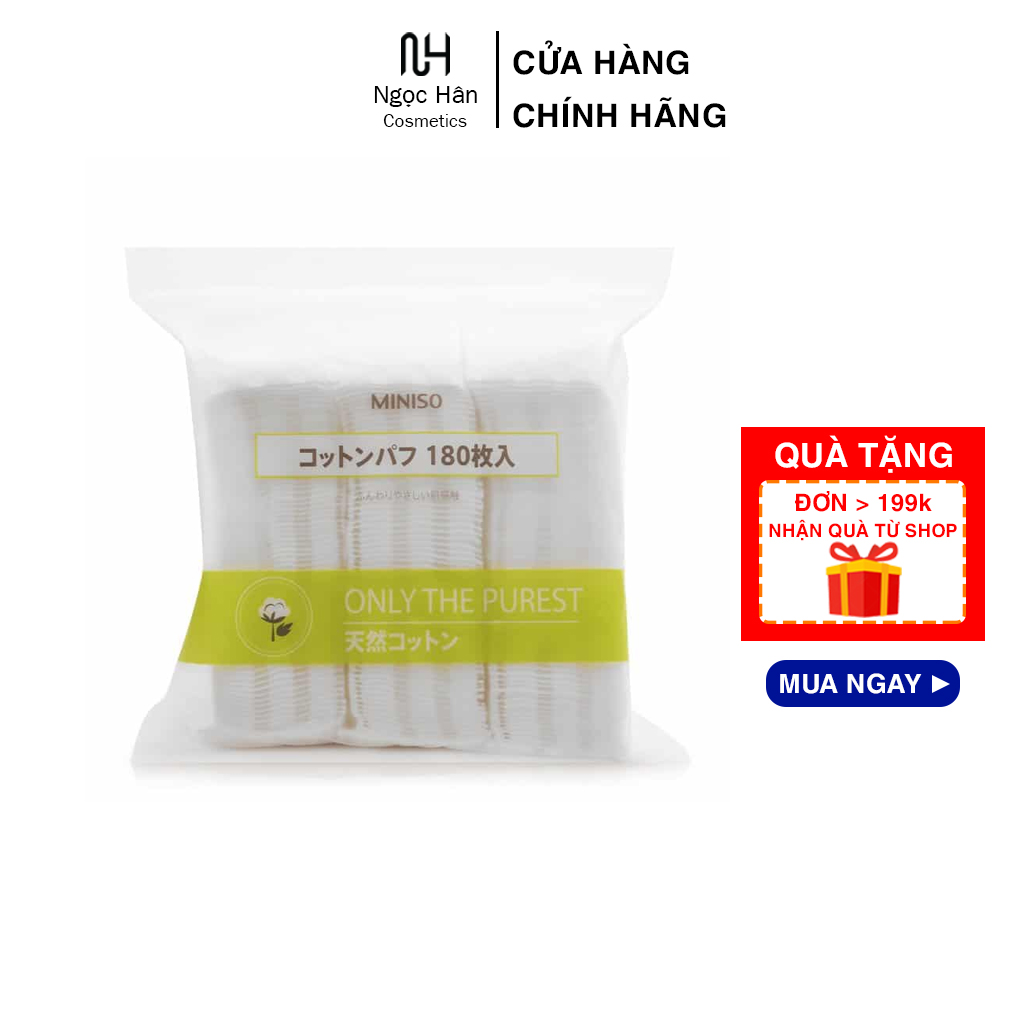 Bông tẩy trang cao cấp miniso 180 miếng