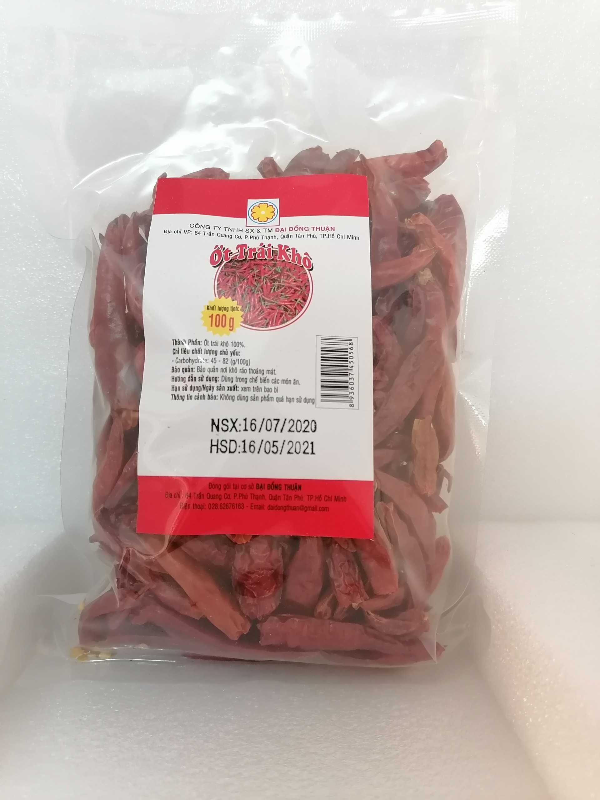 Ớt trái sấy khô đại đồng thuận dried whole chili