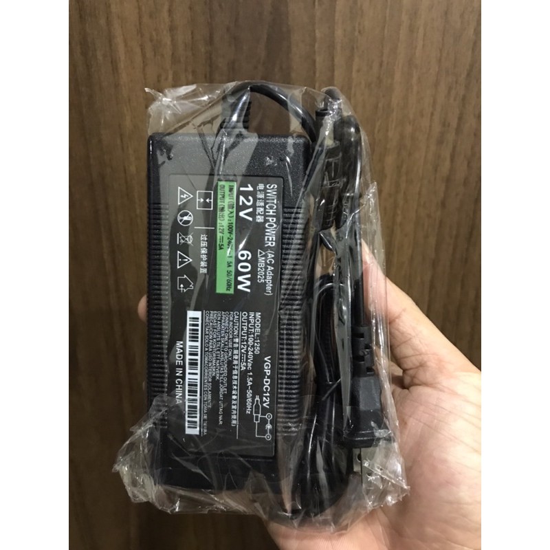 Nguồn, adapter 12v 5a, 10a jack 5.5*2.5 có đèn led báo