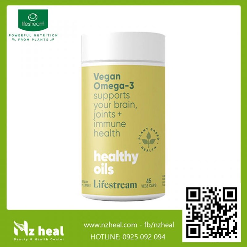 Viên uống dầu cá omega 3 thuần chay Lifestream Vegan Omega-3 45 viên