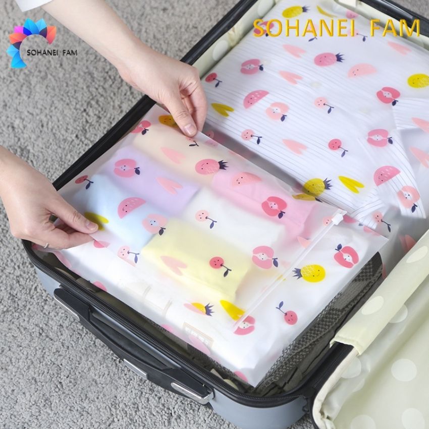 [Nhiều size] COMBO 2 TÚI ZIP LỤA MỜ CÓ KHOÁ KÉO ĐỰNG ĐỒ HÌNH TRÁI CÂY DỄ THƯƠNG- SOHANEI FAM -TÚI ZIPLOCK LƯU TRỮ QUẦN ÁO, HÀNH LÝ KHÔNG THẤM NƯỚC