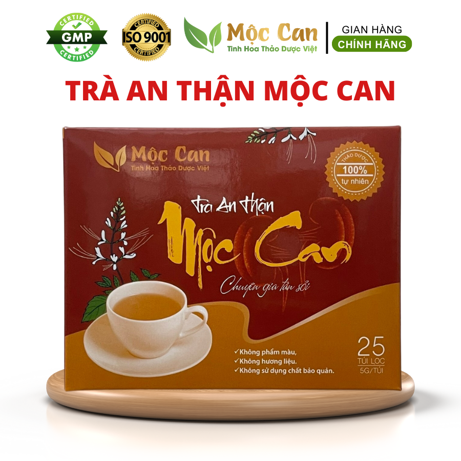 Trà An Thận Mộc Can thanh nhiệt lợi tiểu tán sỏi, hỗ trợ tiết niệu, đánh bay sỏi thận, sỏi bàng quang, 25 túi lọc