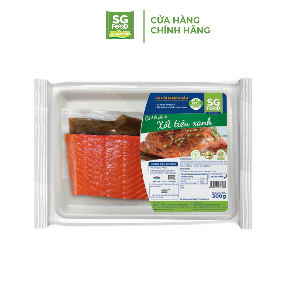 Cá hồi fillet SG Food xốt tiêu xanh 300g