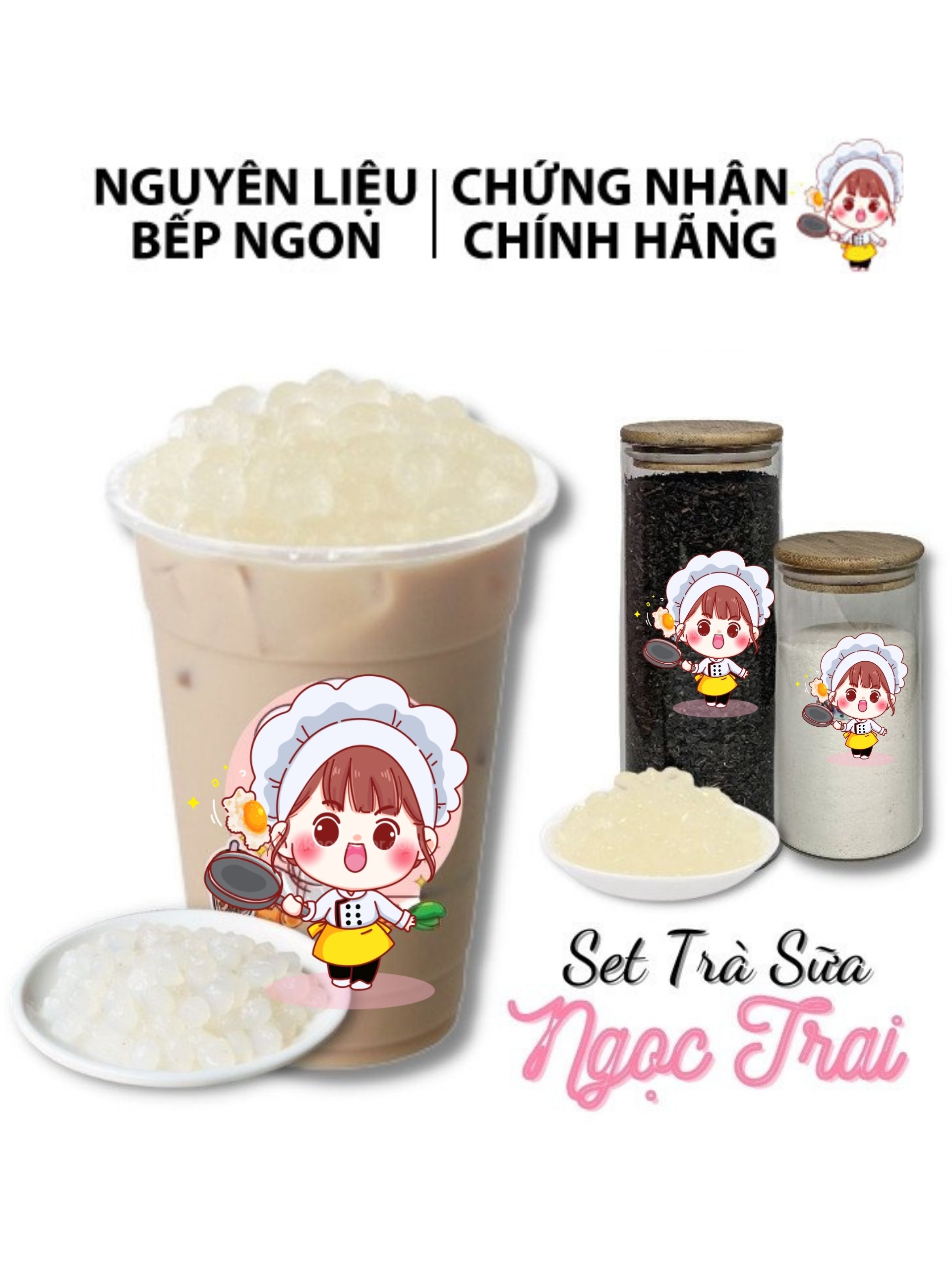 Set trà sữa trân châu ngọc trai tự pha nấu được 42 đến 45 ly nguyên liệu bếp ngon