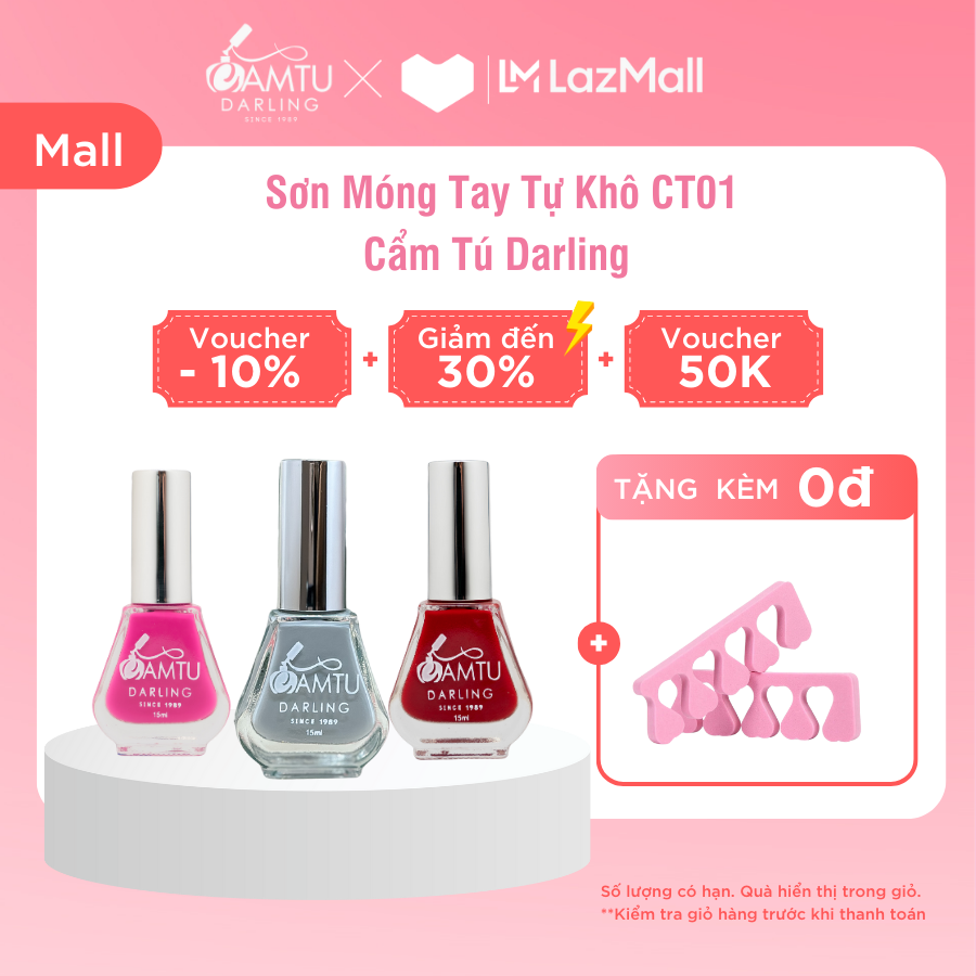 Sơn Móng Tay Tự Khô Màu S1 Đến S49 Chính Hãng Cẩm Tú Darling, Lên Màu Chuẩn, Bền Màu, Khô Nhanh