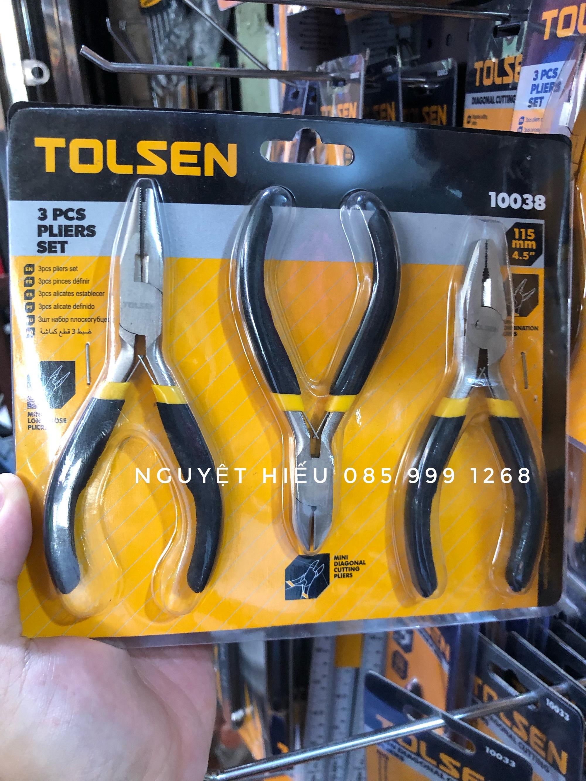 Bộ 3 kìm kềm điện cắt nhọn tolsen 10038