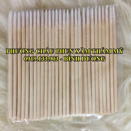 100 cái Tăm bông tre ủ tê, vét mực, tạo nét phun xăm