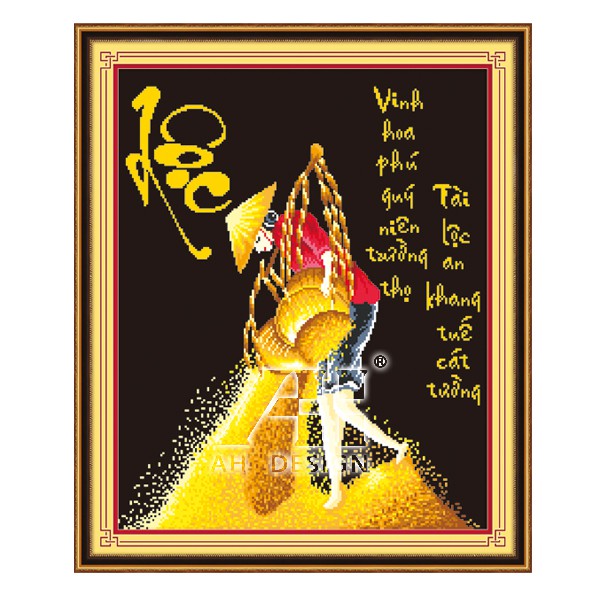 Tranh thêu lộc lúa - mới ms 53410