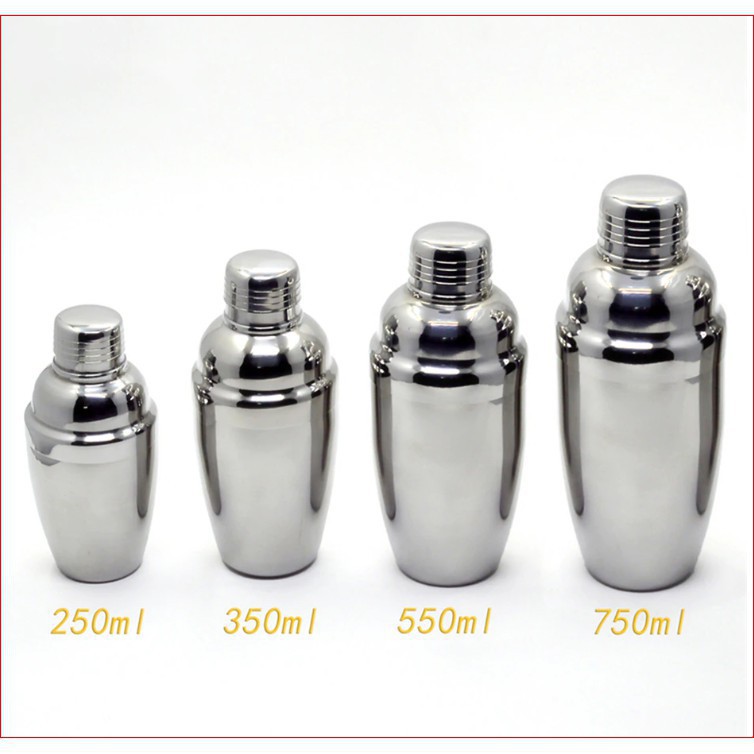 Bình Lắc trà sữa, cà phê, rượu inox cao cấp Cocktail Shaker, 4 loại kích cỡ, dùng pha chế chuyên nghiệp