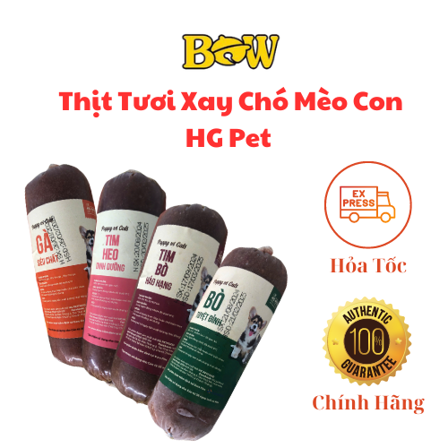 (Sen Vui Lòng Đặt Đơn Hỏa Tốc 2H Ạ) Thức Ăn Cho Chó Mèo Con HG PET FOOD Thịt Tươi Xay Đủ Vị Gà, Bò, Heo, Cá, Cút 300g Và 500g