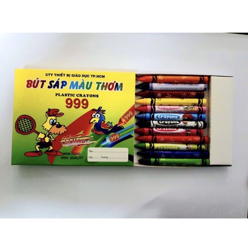 Bút sáp màu thơm 999, hộp bút sáp tô màu