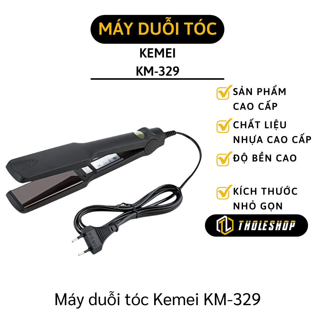 Máy duỗi tóc thẳng - Máy ép tóc thẳng Kemei KM-329 - Máy kẹp thẳng tóc nóng nhanh bản lớn