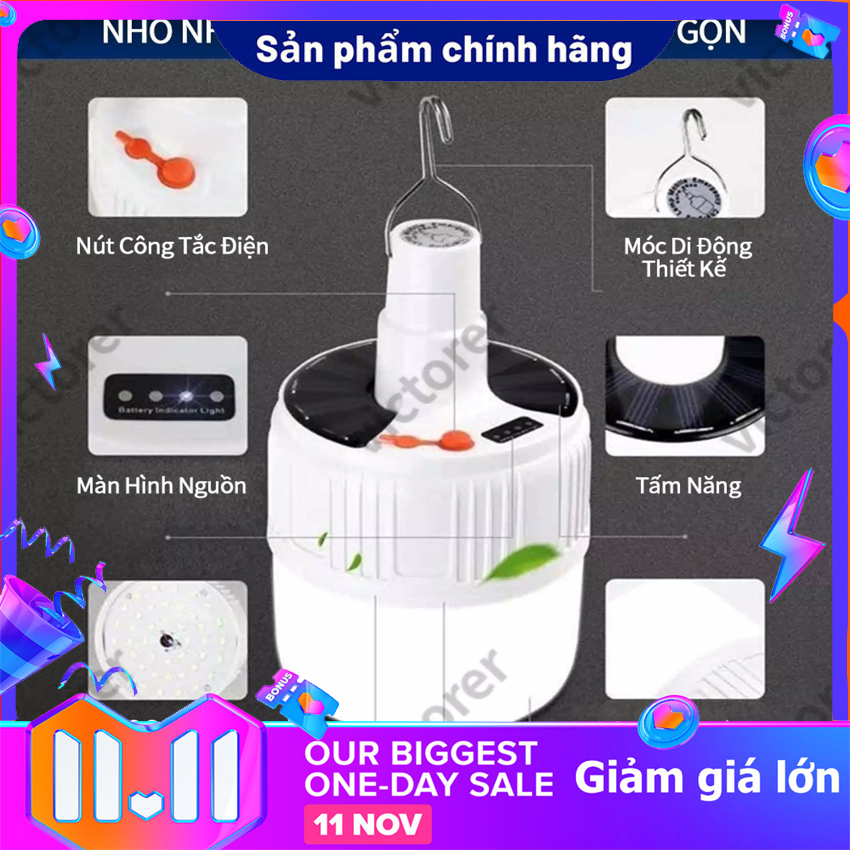 Bóng đèn tích điện, công suất 200W, bóng đèn tích điện có điều khiển từ xa, bóng đèn led sạc tích điện, đèn led, đèn năng lượng mặt trời, bóng đèn tích điện siêu sáng 200w ( LOẠI TO)