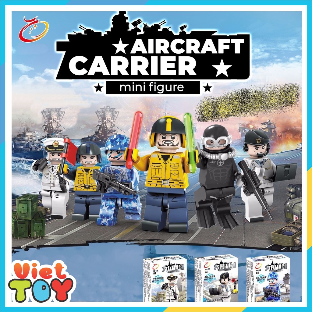 Combo lắp ráp 6 lính tác chiến trên tàu sân bay - non lego - 7012