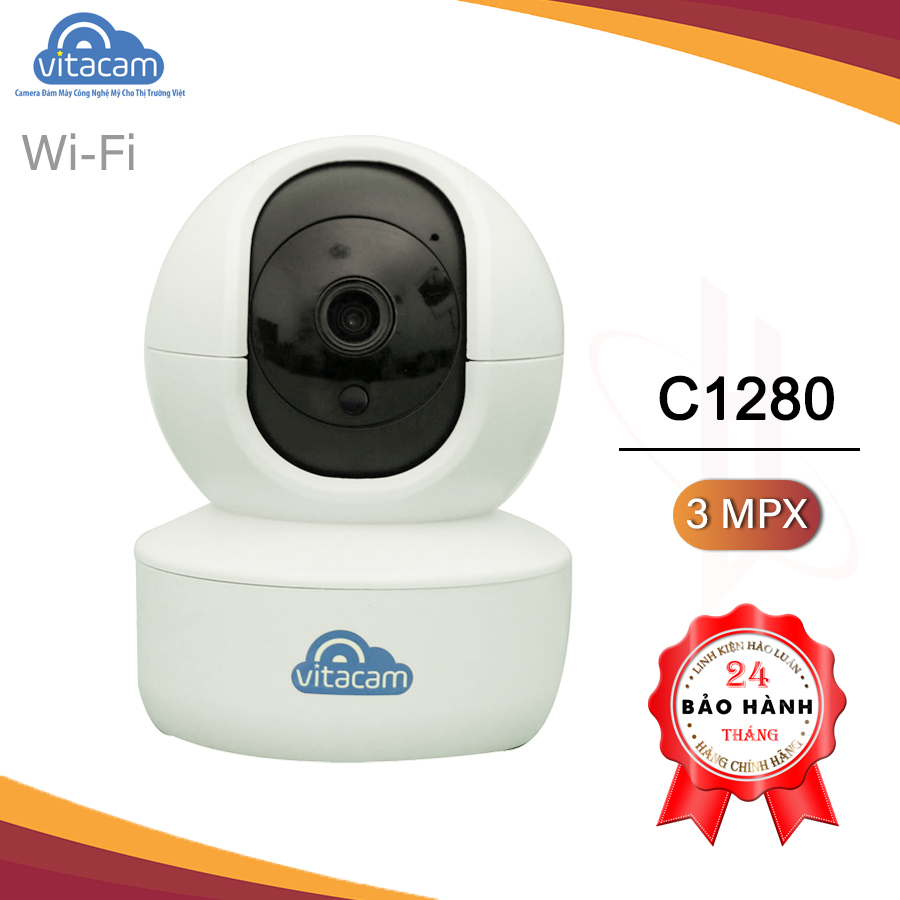 Camera ip wifi thông minh vitacam c1280 pro 3.0mpx công nghệ ai - xoay 360 độ - hàng chính hãng