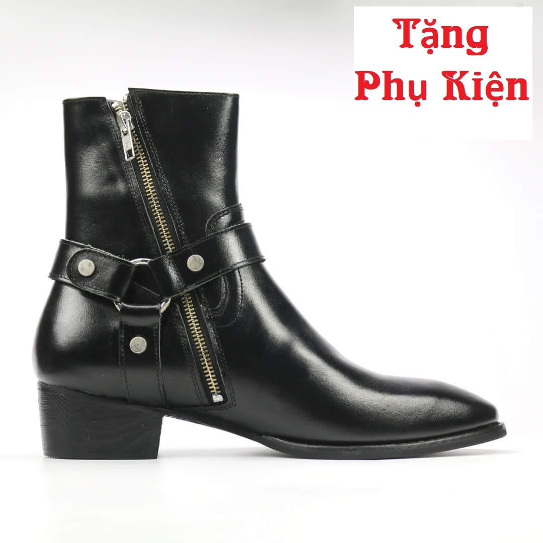Giày nam Harness Boots Da Bò Đế Phíp Cao Cấp BẢO HÀNH 12 THÁNG Tặng Phụ kiên