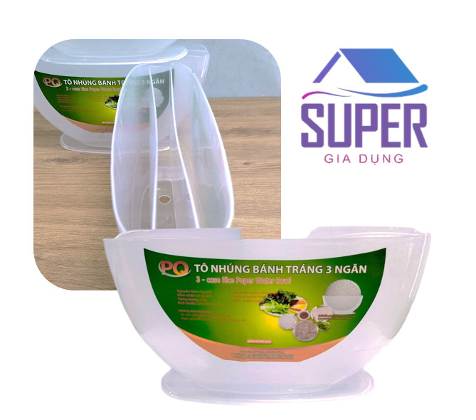 Tô nhúng bánh tráng - khay nhúng bánh tráng 3 ngăn siêu bền tiên dụng