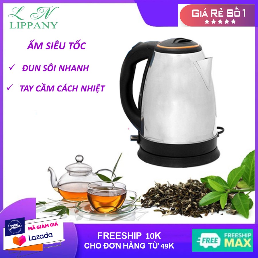Ấm siêu tốc 1 lớp, 2 lớp công suất lớn đun sôi siêu nhanh, bình đun nước cách nhiệt, bình đun nước siêu tốc, bình đun siêu tốc công suất lớn